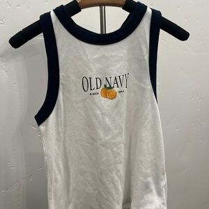 Old Navy White and Blue Tank Top